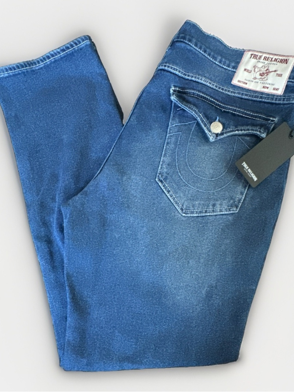 True Religion Men’s Medium Harmonious Wash Geno SN Flap Relaxed Slim W36 L32